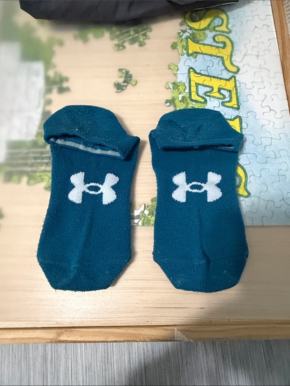Under Armour Teal Low-Cut No-Show Socks with White Logo